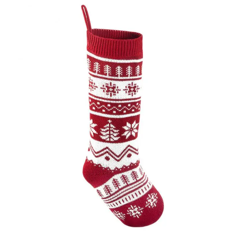 Details about   New Knitted Christmas Stocking Sock Country Style Large Red White 