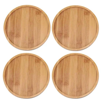 

6.1 Inch Round Bamboo Plants Round Plant Saucer Plant Pot Tray for Indoor and Outdoor Plants
