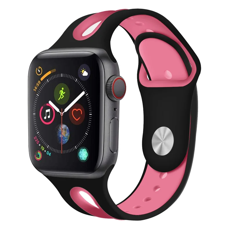 26 Спортивный ремешок для смарт-часов, ремешок для Apple Watch, 42 мм, 38 мм, Версия 44 мм 40 мм силиконовых наручных часов Iwatch полосы ремешок для наручных часов Apple Watch Series 5/4/3/2/1 81003 - Цвет ремешка: 26