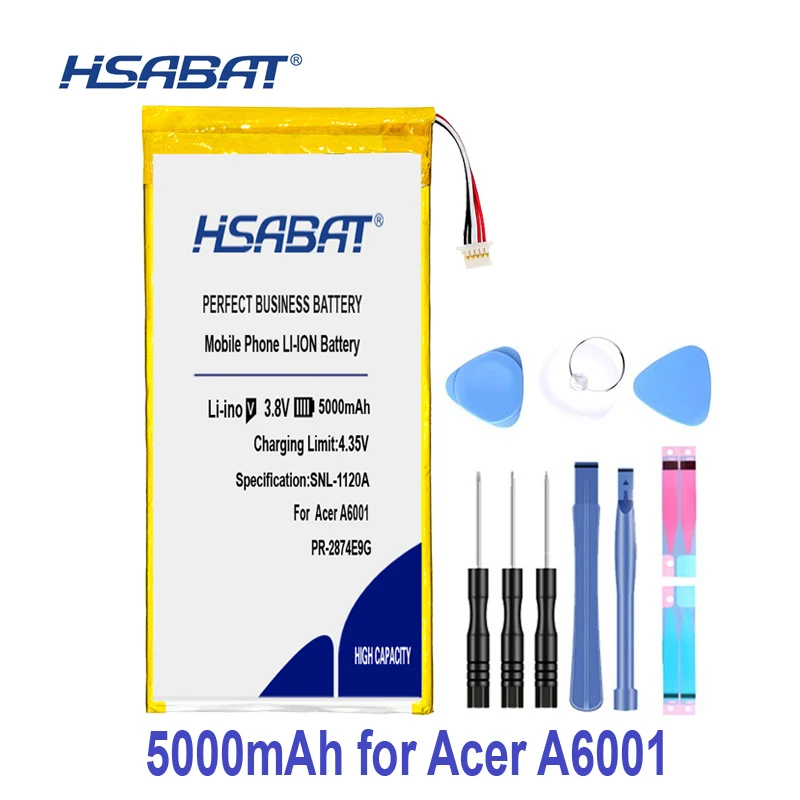 HSABAT 5000 мАч CS-ACB850SL Аккумулятор для acer A6001, Iconia One 8 B1-850 PR-2874E9G