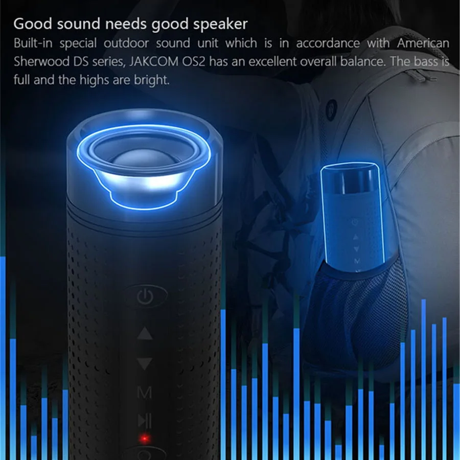 Jakcom OS2 наружный Bluetooth динамик водонепроницаемый беспроводной громкий динамик 5200 мАч power Bank умный светодиодный фонарик fm-радио Саундбар
