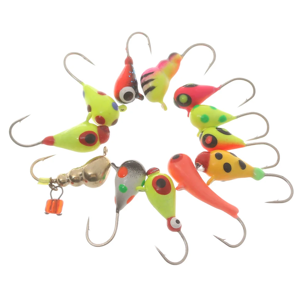 2pcs/set 3/4/5mm Ant Eggs Shaped Tungsten Ice Fishing Jig Japan Hook