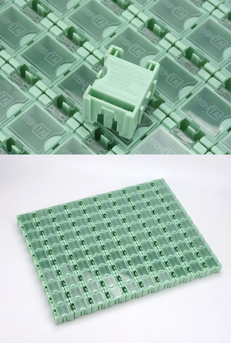 50 шт./лот SMT SMD IC контейнер коробка электронные компоненты разные цвета самоблокирующаяся Пряжка ящик для инструментов мини-чехол для хранения