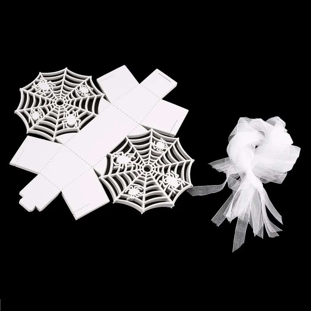 

20pcs Spider Web Candy Boxes Halloween Decoration Box Hollow Wedding Birthday Party Decoration hot sale