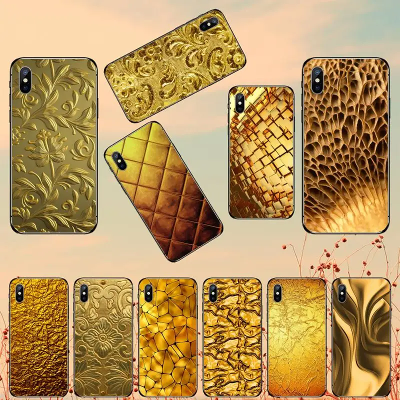 

Golden gold pattern printed flower Phone Case for iPhone 11 12 pro MINI XS MAX 8 7 6 6S Plus X 5S SE 2020 XR