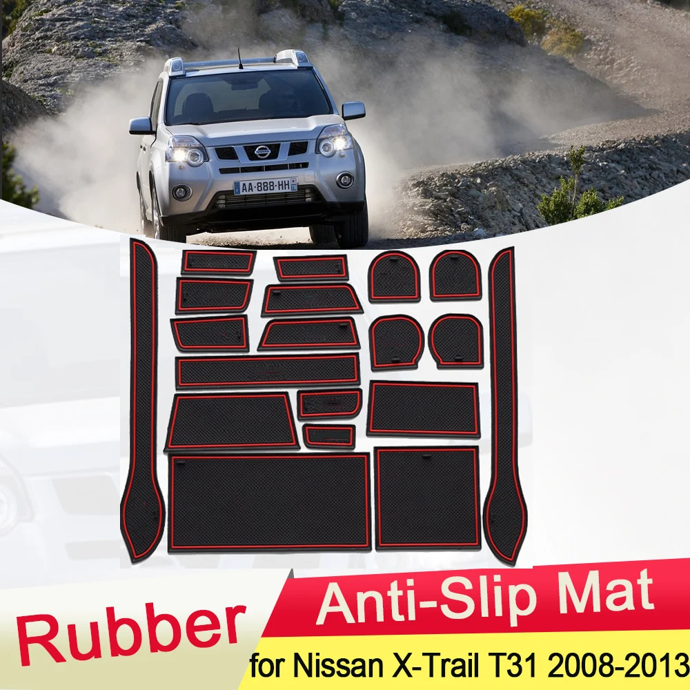 J&J AUTOMOTIVE Alfombrillas De Goma Para Nissan X-Trail T31 (2007-2014) - Set De 4 Piezas, Negras, Impermeables