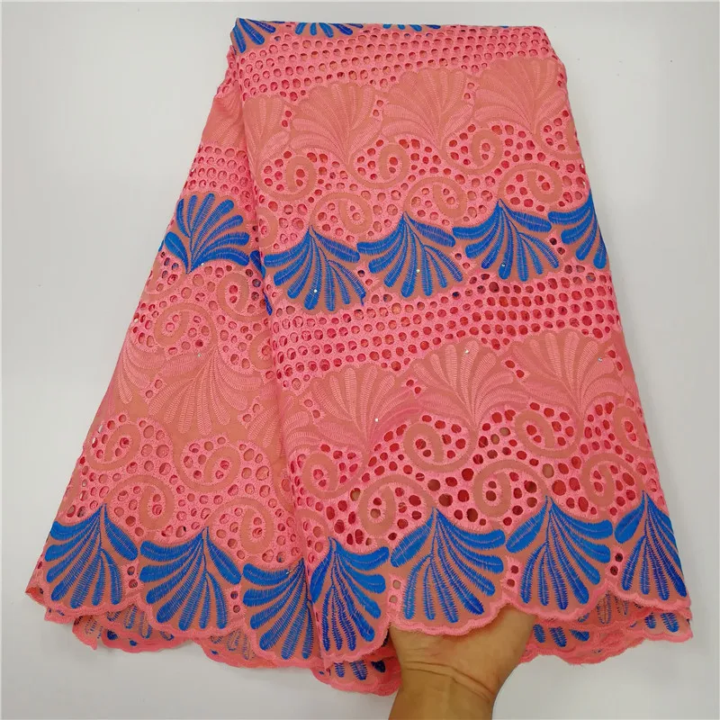 

5Y Swiss lace fabric 2019 Dubai heavy beaded embroidery African lace fabrics 100% cotton Swiss voile lace in Switzerland 9L1013