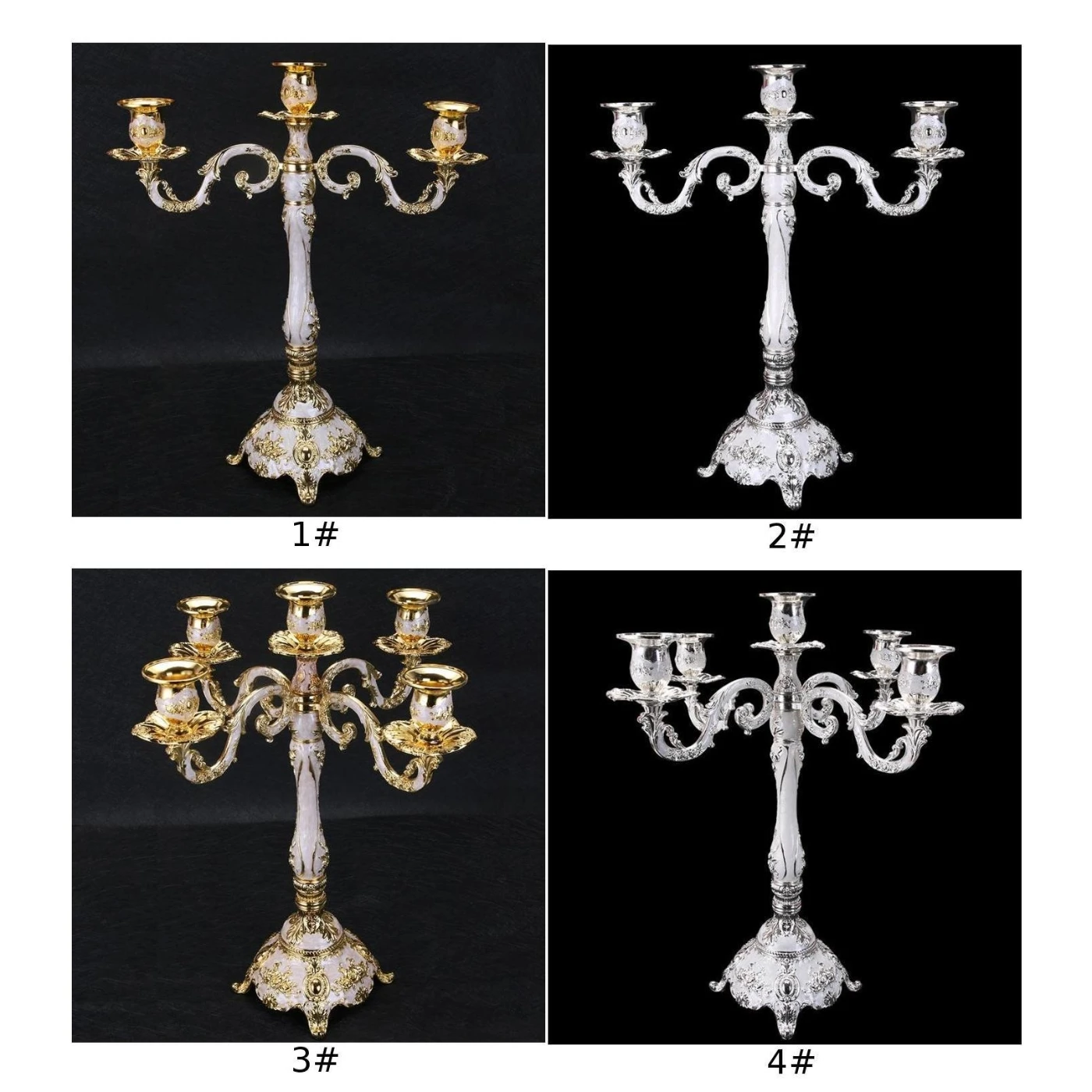 

Zinc Alloy Four Foot Pillar Display white Candle Holders Home Decorations candlestick Wedding Event Props white Candlestick