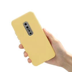 Soft Silicone Simple Fashion Candy Back Cover Phone Case for Vivo V17 Pro (Yellow)