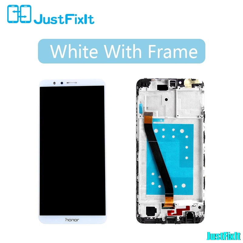 white with frame Замена экрана для huawei Honor 7X BND-AL10 BND-L21/L22 ЖК-дисплей сенсорный экран тест хороший дигитайзер сборка - Цвет: white with frame