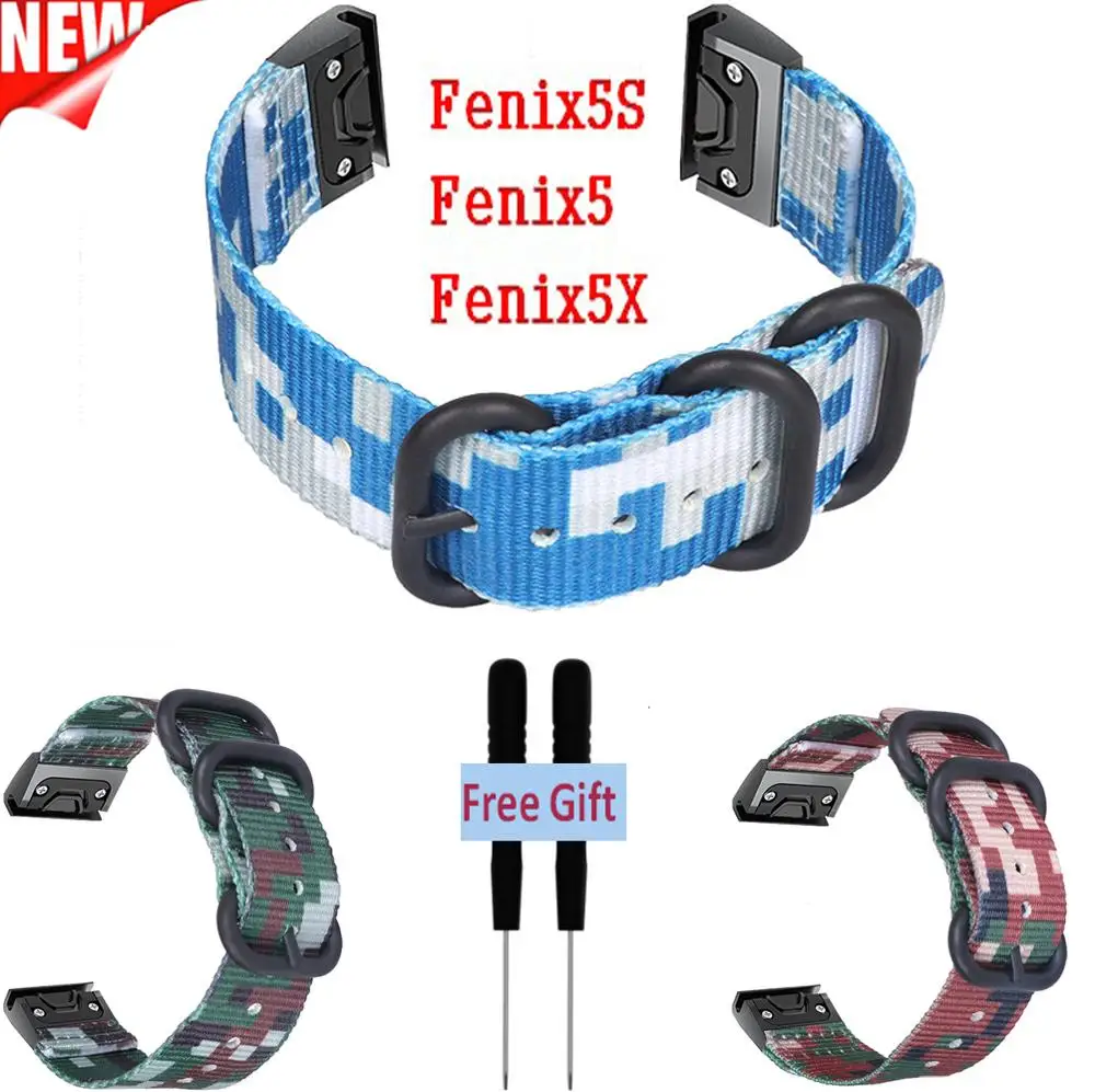 

COMLYO Quick Fit Nylon Wrist Band for Garmin Fenix 5S/Fenix 5/Fenix 5X Strap Replacement Watchband for Garmin Fenix Watch Belt