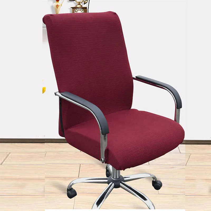 Эластичный офисный чехол для кресла спандекс удобный чехол для компьютерного кресла съемный стрейч вращающийся чехол для кресла fundas silla - Цвет: Wine Red Chair Cover
