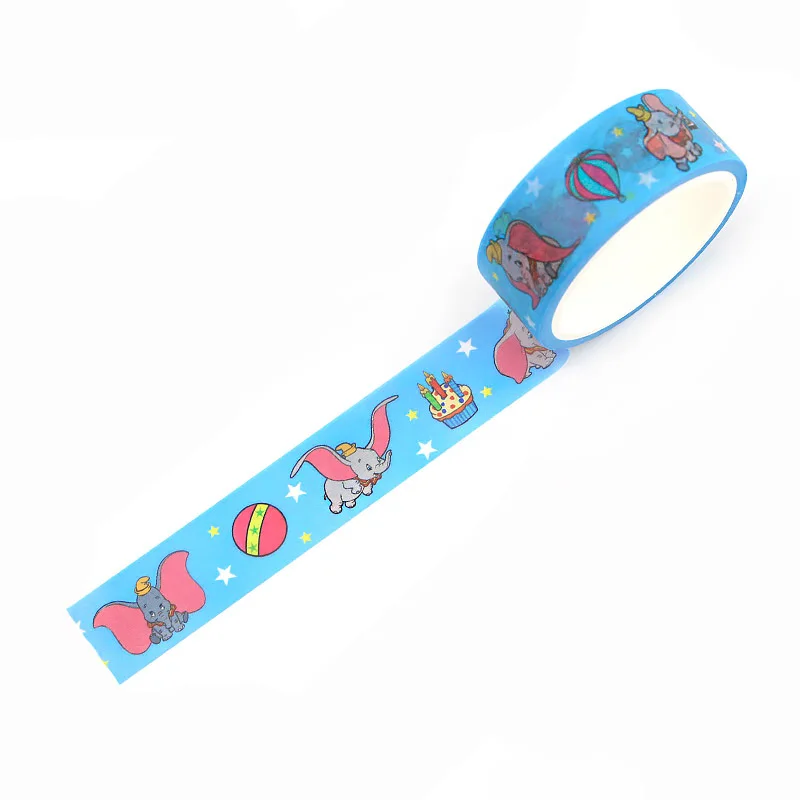 CA445 1,5 см x 5 м Dumbo Kawaii набор декоративного скотча васи японская бумага маскирующая Лента наклейки с лентами декор канцелярские ленты Скрапбукинг