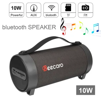 

Bluetooth Speaker Portable Outdoor Loudspeaker Wireless Mini Column 3D 10W Stereo Music Surround Support FM TFCard Bass Box Aux