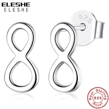 ELESHE Элегантные Новые стерлингового серебра 925 Бесконечность милые серьги-гвоздики для женщин навсегда серьги Свадебные украшения Brincos