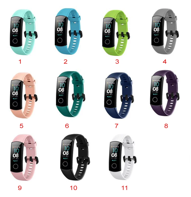 50 шт./упак. браслет Honor Band 5 ремешок силиконовый ремешок huawei Honor Band 4 смарт-браслет ремешок спортивный браслет