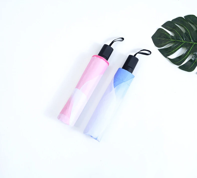 Mini Pocket Umbrella UV protection Compact Travel Umbrella Rain Woman Parasol Anti UV Three Folding Umbrella Small Super Light