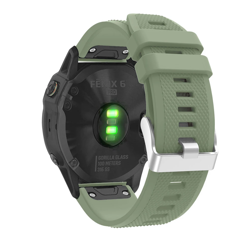 Силиконовые ремни Easy Fit 26 22 20 мм для Garmin Fenix 6X6 S 6 5X5 5S Plus 3 3HR Forerunner 935 S60 ремешок для часов Смарт-часы - Цвет: Army green