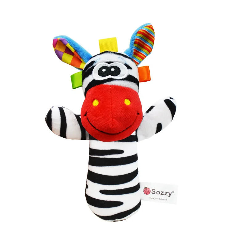 От 0 до 3 лет Детские милые животные Плюшевые погремушки колокольчики многофункциональные игрушки образовательные Забавные игрушки подарок для новорожденных WJ529 - Цвет: Zebra