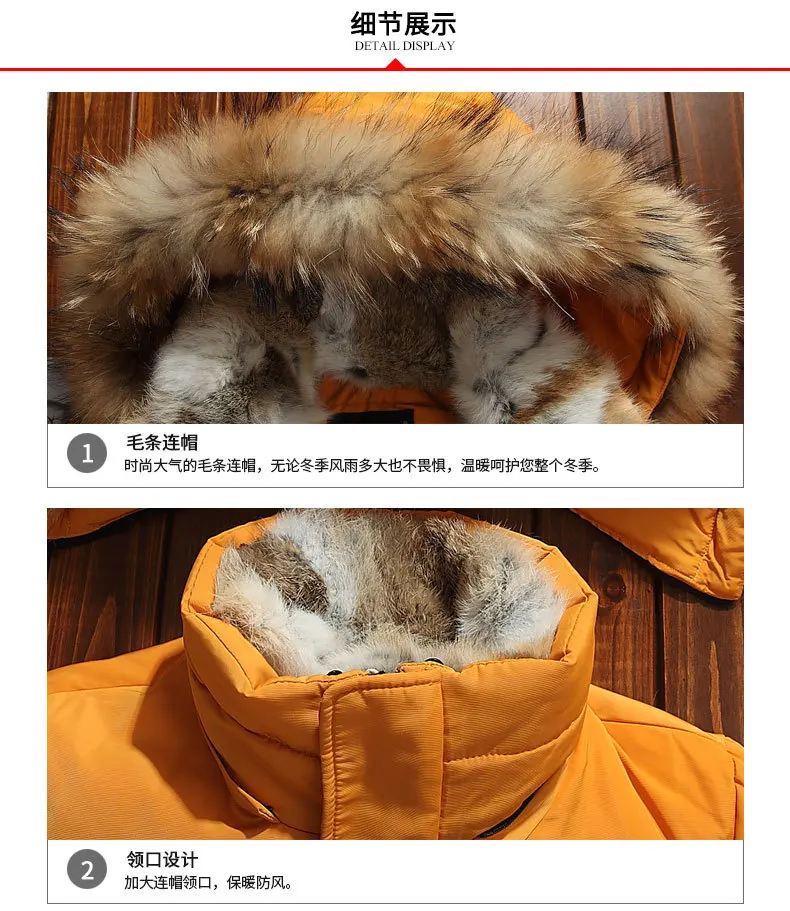AliExpress, пуховик средней длины, большой размер, Белый пуховик на утином пуху, толстая застежка, пуховик с кроличьим мехом для женщин