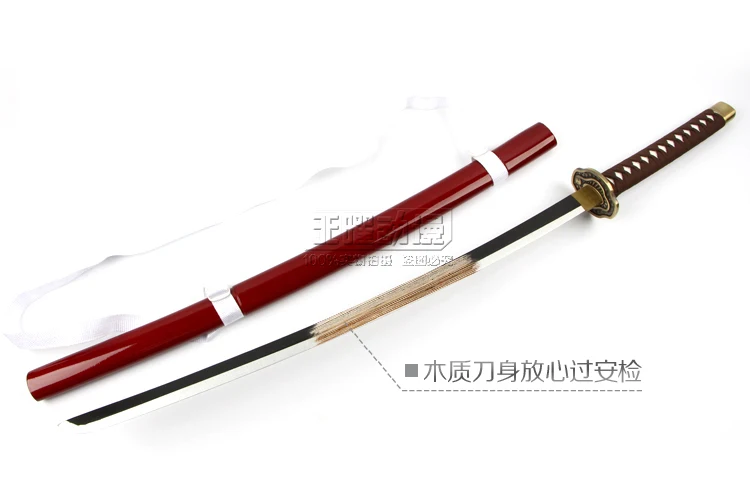 Серебряный Soul Gintama Hijikata Toushirou деревянный меч для косплея