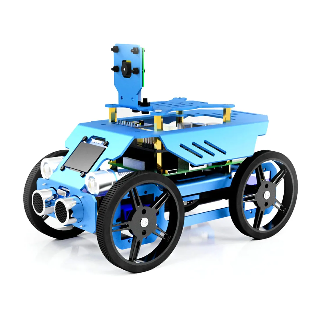 US $105.60 Fourwheel Robot Car Kit for Pi43 Model BB OpenCV Target Tracking RealTime Video Transmission No Development Board