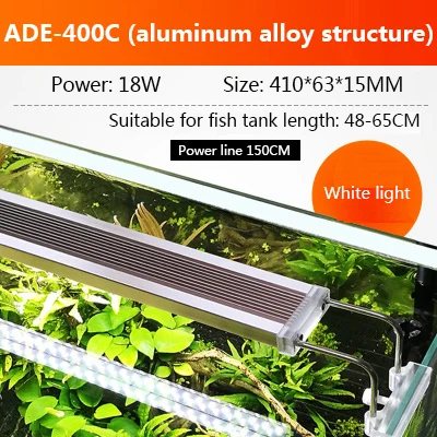 SUNSUN ADE водное растение SMD светодиоидное освещение аквариум Chihiros 220V 12 Вт 14 Вт, 18 Вт, 24 Вт, ультра тонкий Алюминий сплава для аквариума - Цвет: ADE-400C