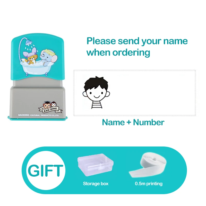 Custom Name Stamp Waterproof Non-fading Seal Custom Signature Ink Pad Sealing Stamp Print for Clothes Bags Kindergarten Name 