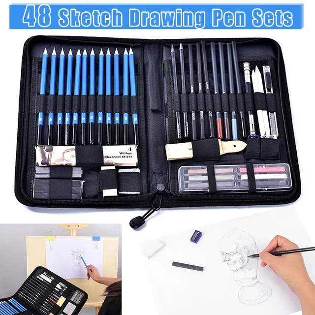 H&B Sketching Pencils Set Drawing and Sketch Kit (48-Piece)