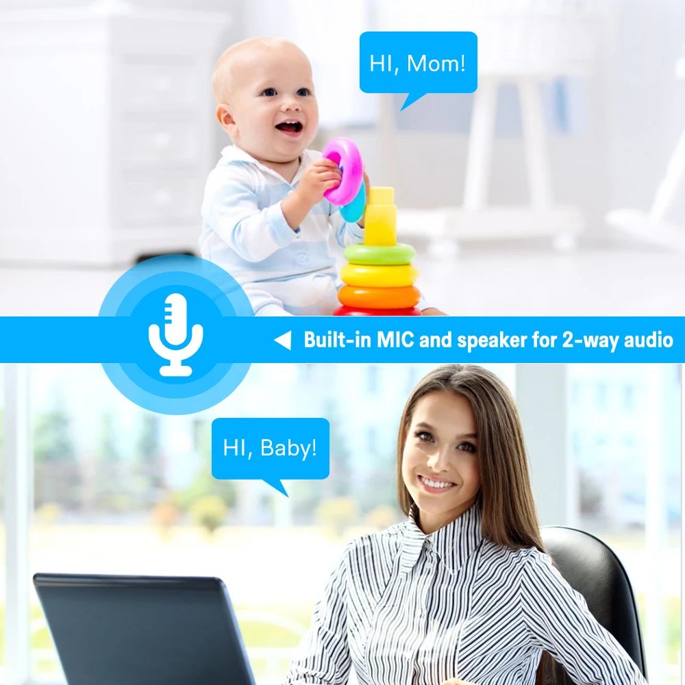 IP Camera HD Wifi CCTV Security Camera Night Vision Two Way Audio Cloud Storage for Baby Monitor Wireless Security Surveillance