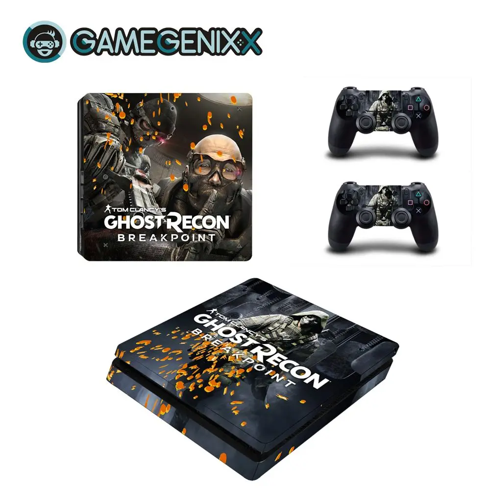 Защитная Наклейка на кожу GAMEGENIXX для PS4 Slim Console и 2 контроллера-Ghost Recon