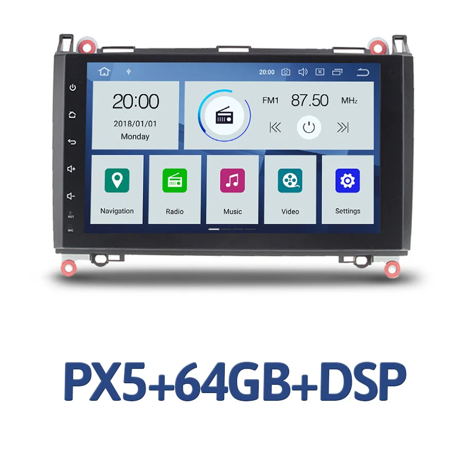 PX6 DSP ips Android 9,0 4 Гб+ 64 ГБ Автомобильный dvd-плеер gps карта RDS радио Bluetooth для Benz B200 Viano Vito W169 W245 Sprinter W209 - Цвет: PX5 DSP