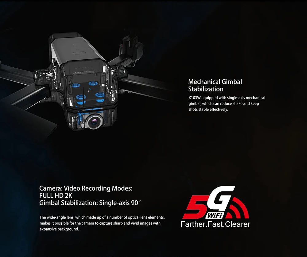 Mjx R/c Technic X103w Gps складной Радиоуправляемый Дрон Rtf механический карданный стабилизация 2k камера точка зрения/следующий режим ZLRC