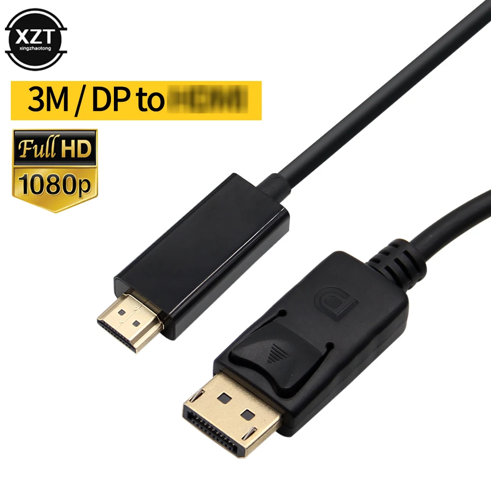 3 м/1 8 м DP к HDMI-совместимый кабель адаптер штырь-штырь для ноутбука HP/DELL Lenovo ПК