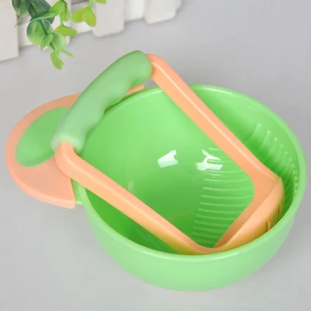

Baby Kids Two-piece Grinding Bowls Learn Dishes Handmade Grinding Tool Food Fruit Supplement Children Infant Food Mills 5 Colors