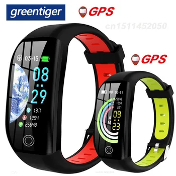 

Greentiger GPS F21 Smart Bracelet Heart Rate Monitor Blood Pressure IP68 Waterproof Calories Smart sport Wristband VS E18 C1