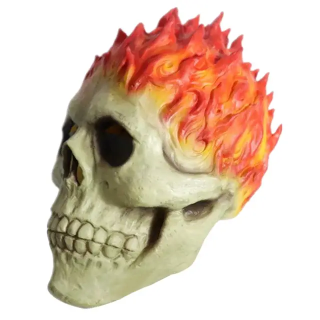 Halloween Horror Decoration Full Face Skull Mask/Helmet 2021 Creative Funny Unisex Adults Scary Flame Skeleton Masque Halloween 4