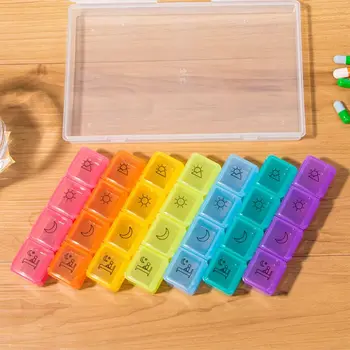 

7 Days Tablet Pill Box Holder 28 Grid Weekly Medicine Storage Organizer Case