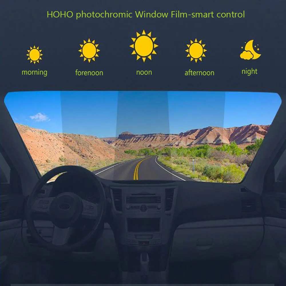 HOHOFILM 152cmx50cm 45%-75%VLT Photochromic Film Car Auto Window Tint Solar  Tint Heat Rejection Film IV Proof 60''x20'' - AliExpress