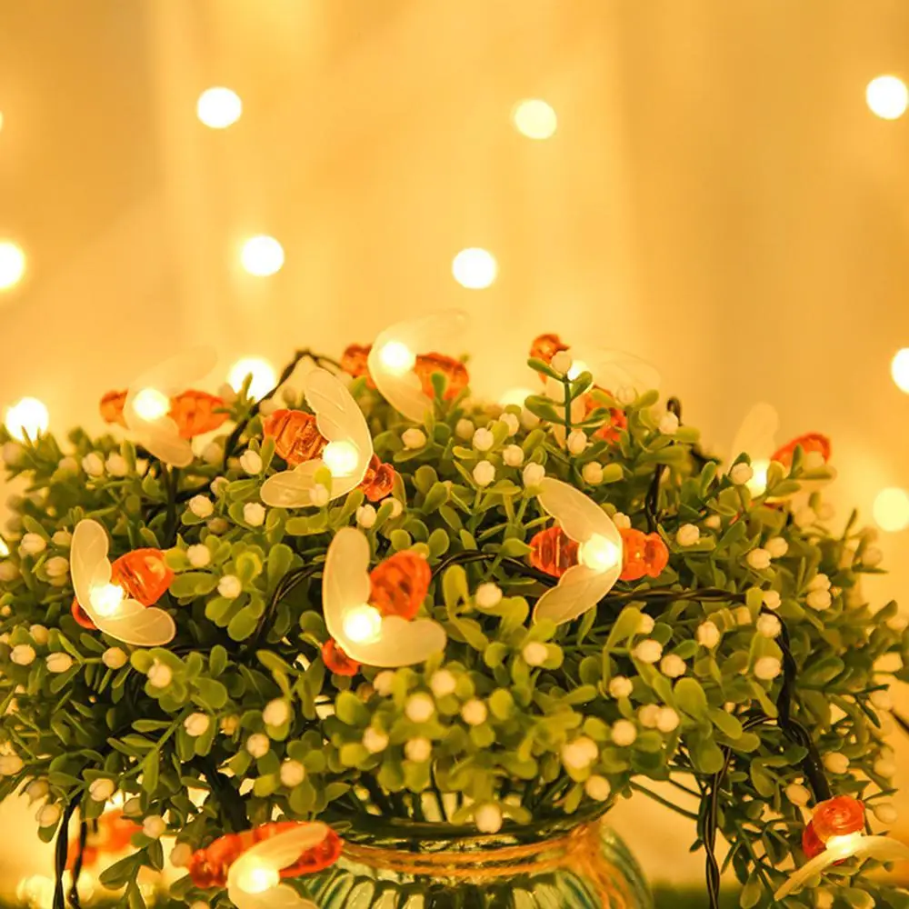 

Solar Powered 20LED 6M Cute Honey Bee Light string LED Lamp Fairy Lights Outdoor Decorative Lighting for Garden Party Christmas