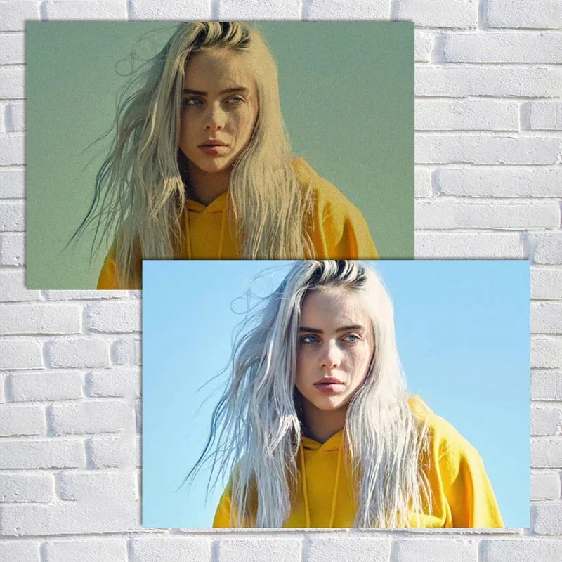Уютный момент Билли эйлиш плакат певица звезда стены искусства крафт бумага