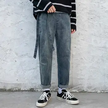

Stretch Denim Long Pants Men Plus Fertilizer Trend Brand Fat Casual Straight Pants Loose Autumn Winter Retro Jeans Trousers