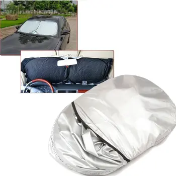 

190 x 90cm Silver Double Ring Folding Car Front Rear Window Sun Shade Visor Windshield Block Cover Fit For SUV Car Styling