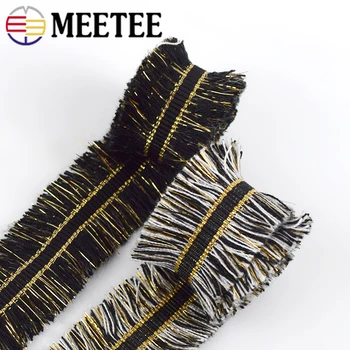 

8Meters 3cm Gold Black Tassel Lace Trims Ribbon DIY Curtains Clothes Fringe Laces Fabric Decoration Material Sewing Accessories