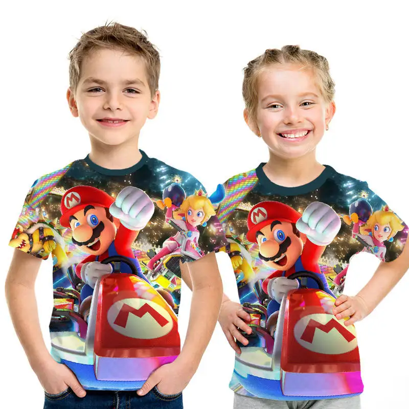 Коллекция года, новая летняя футболка в стиле Харадзюку для детей, футболка в стиле супер Марио с 3d принтом, футболки в стиле хип-хоп - Цвет: NT-943