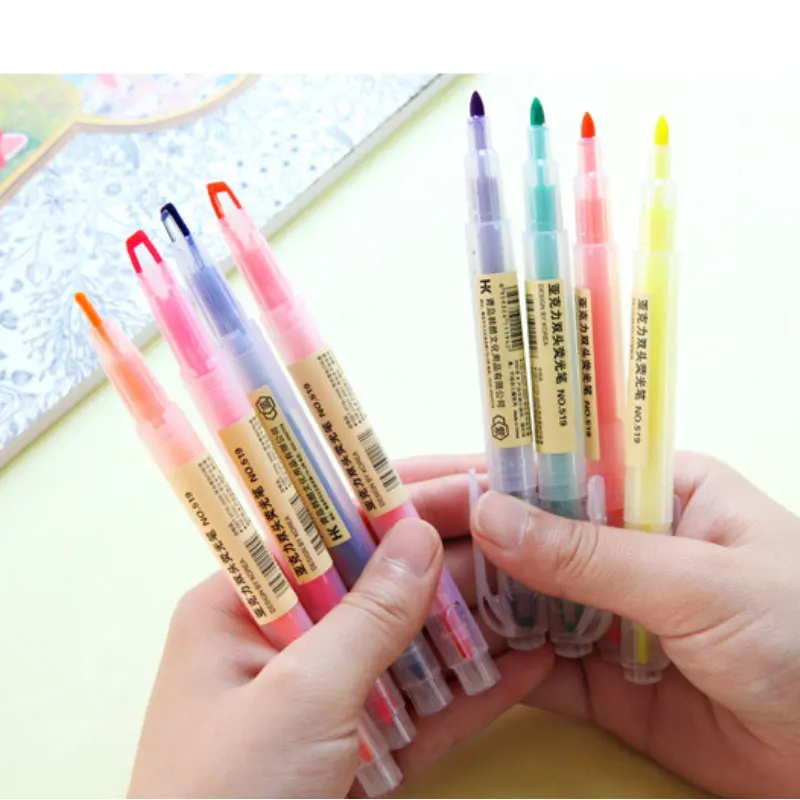 

8 Colors Double Head Fine Brush Watercolor Brush Pen Sketch Art Manga Drawing School Supplies Professional Color Markers Pen