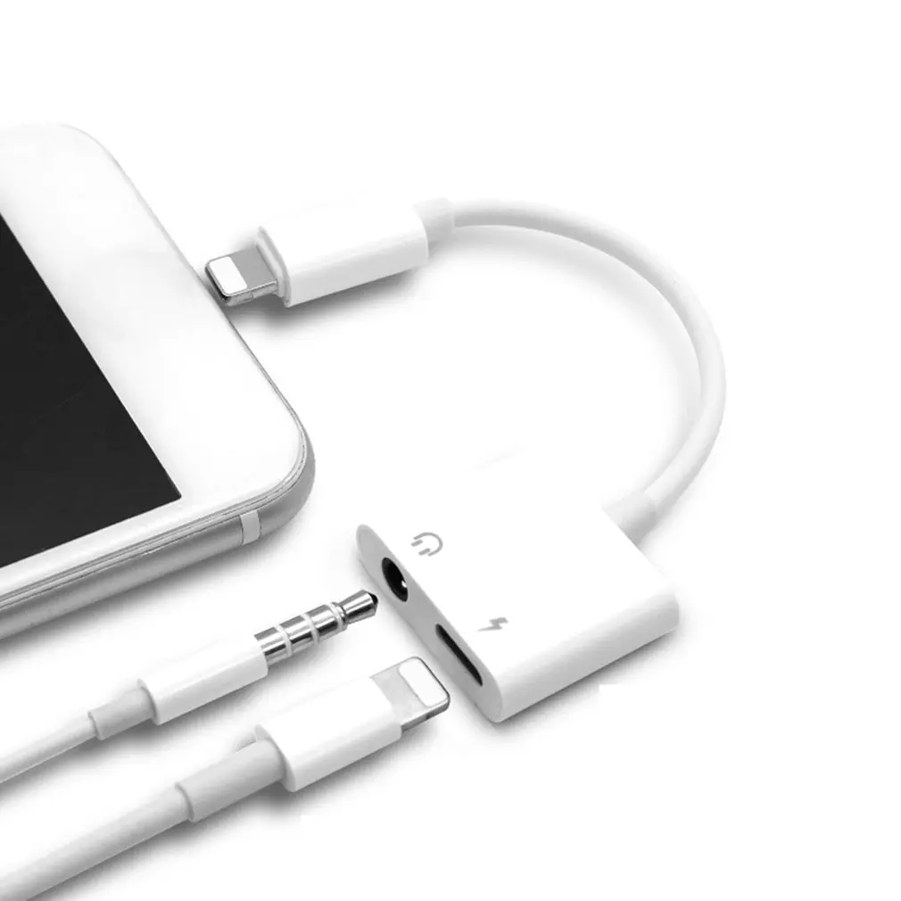 Адаптер светильник адаптер для наушников аудио кабель для iPhone7/8/X зарядка два в одном двойной провод управления 3,5 мм разъем
