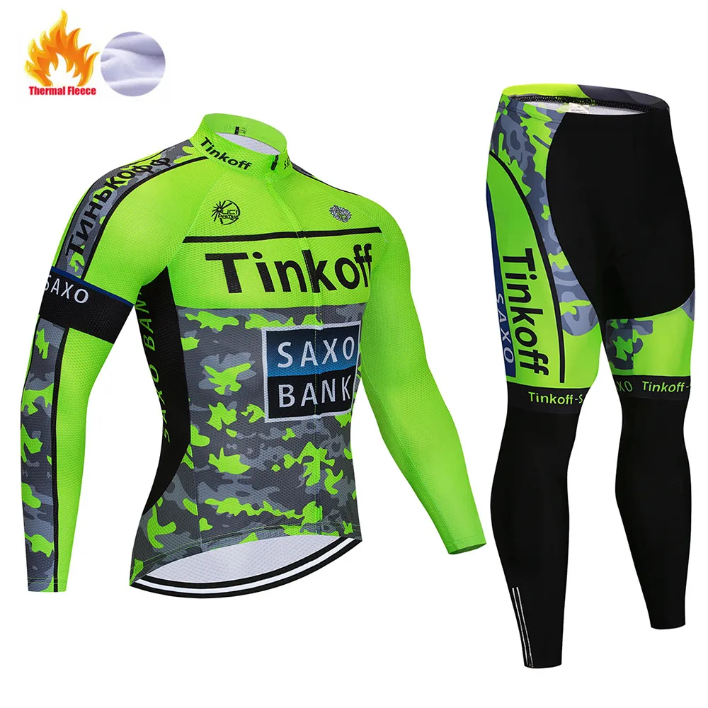 Горячее предложение Tinkoff зима термальный флис Велоспорт Джерси кофты с длинным рукавом Велоспорт комбинезон велосипедный набор велосипедная одежда