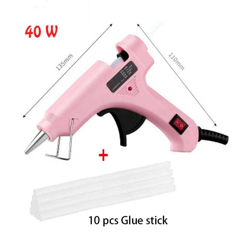 40W Hot Melt Glue Gun with 7mm Glue Sticks Mini Industrial Guns