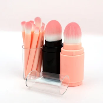 

Portable Double Head Makeup Brush Kit 5-in-1 Detachable Brush Plastic Handle Makeup Brush MH88